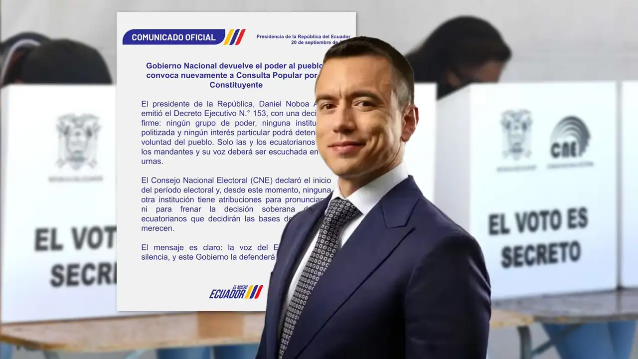 Noboa insiste en consulta para Asamblea Constituyente